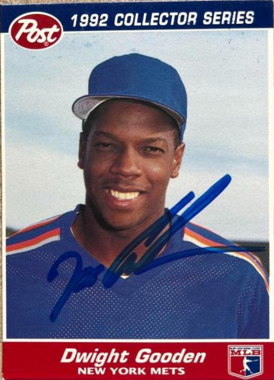 Dwight Gooden Signed 1992 Post Cereal Baseball Card - New York Mets - PastPros