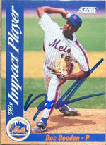 Dwight Gooden Signed 1992 Score 90s Impact Player Baseball Card - New York Mets - PastPros