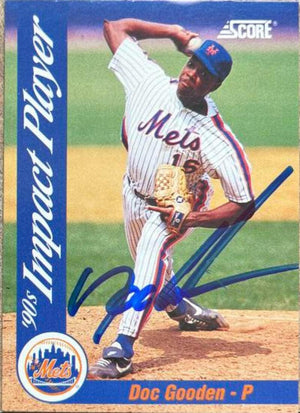 Dwight Gooden Signed 1992 Score 90s Impact Player Baseball Card - New York Mets - PastPros