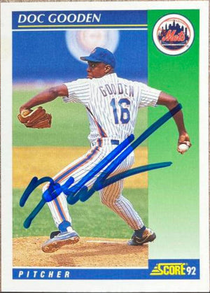 Dwight Gooden Signed 1992 Score Baseball Card - New York Mets - PastPros