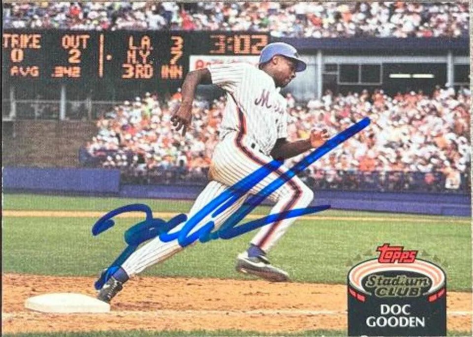 Dwight Gooden Signed 1992 Stadium Club Baseball Card - New York Mets