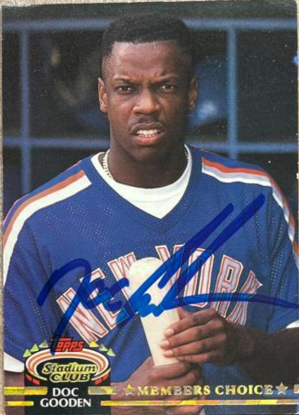 Dwight Gooden Signed 1992 Stadium Club Baseball Card - New York Mets #602 - PastPros