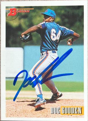Dwight Gooden Signed 1993 Bowman Baseball Card - New York Mets - PastPros