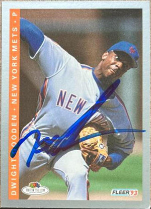 Dwight Gooden Signed 1993 Fleer Fruit of the Loom Baseball Card - New York Mets - PastPros