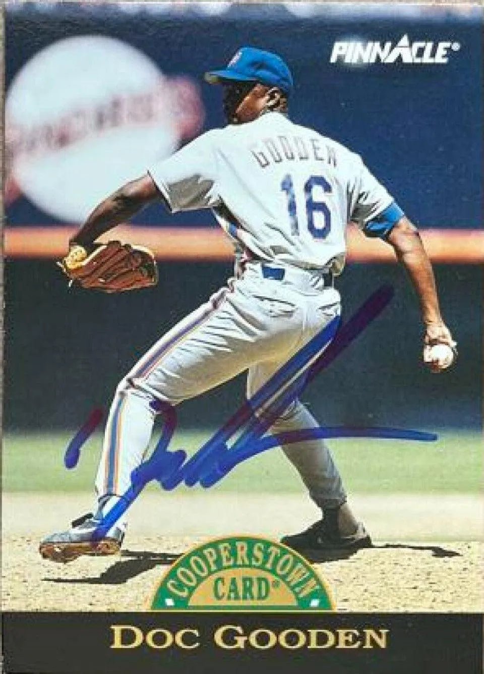 Dwight Gooden Signed 1993 Pinnacle Cooperstown Baseball Card - New York Mets