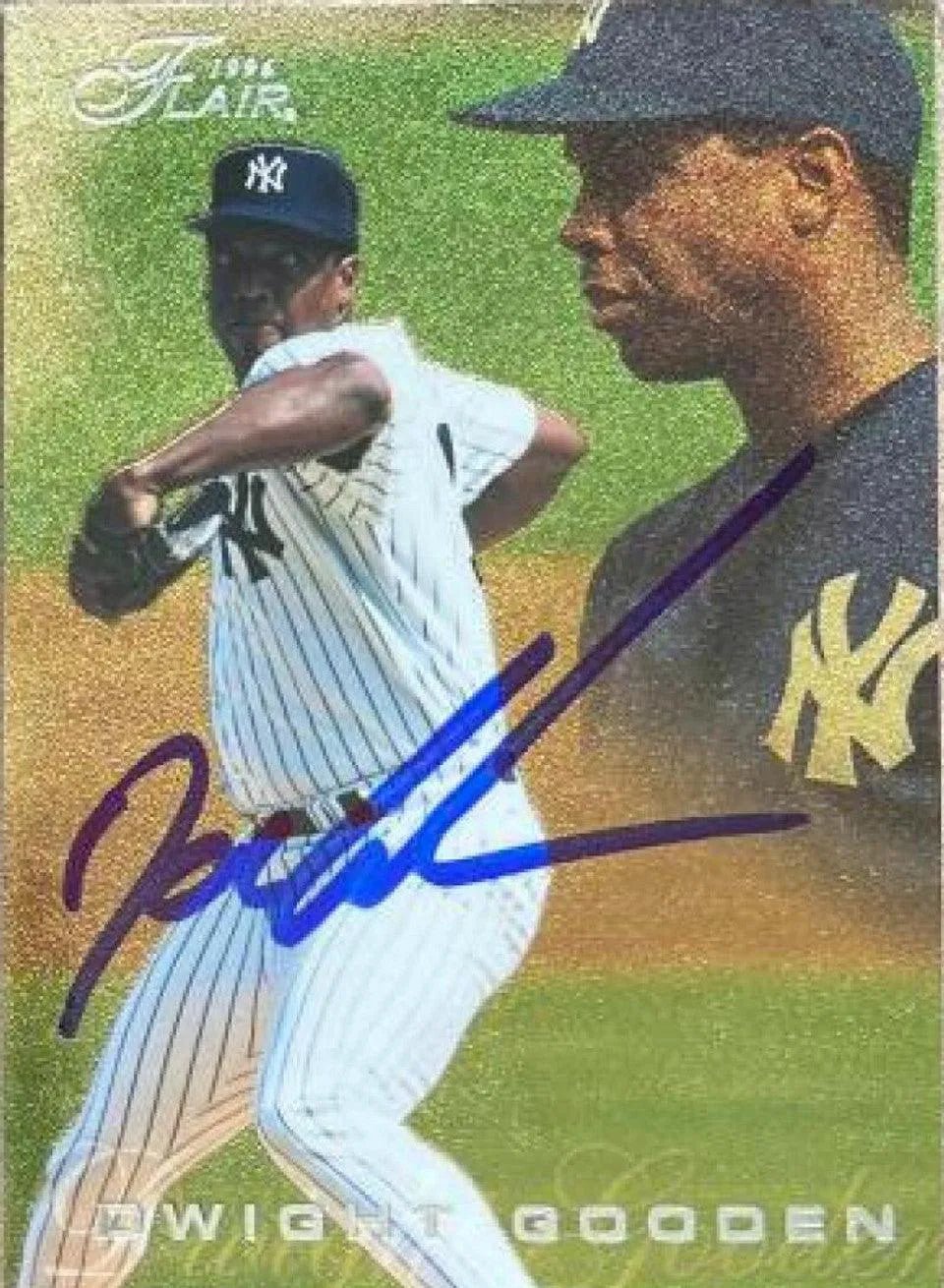 Dwight Gooden Signed 1996 Flair (Silver) Baseball Card - New York Yankees