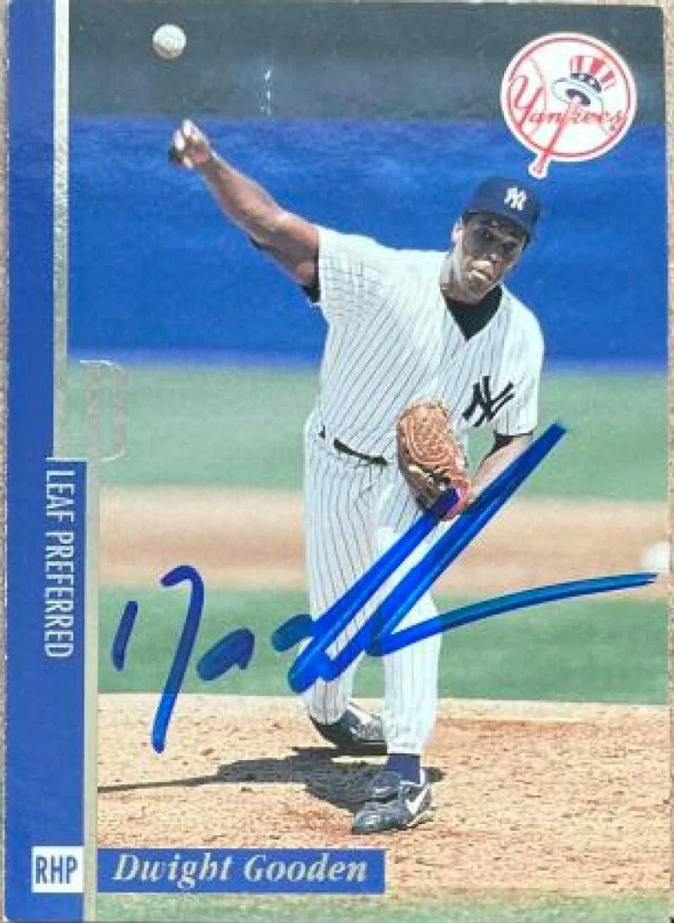 Dwight Gooden Signed 1996 Leaf Preferred Baseball Card - New York Yankees