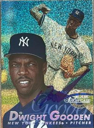 Dwight Gooden Signed 1997 Flair Showcase Row 0 (Showcase) Baseball Card - New York Yankees