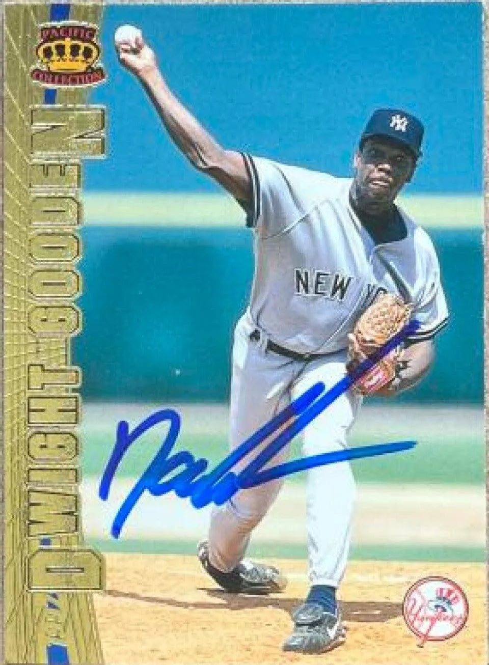 Dwight Gooden Signed 1997 Pacific Crown Collection Baseball Card - New York Yankees