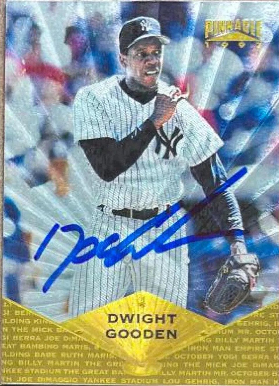 Dwight Gooden Signed 1997 Pinnacle Museum Collection Baseball Card - New York Yankees