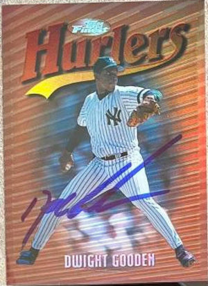 Dwight Gooden Signed 1997 Topps Finest Refractors Baseball Card - New York Yankees