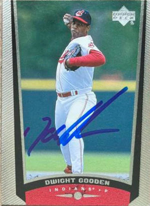 Dwight Gooden Signed 1999 Upper Deck Baseball Card - Cleveland Indians