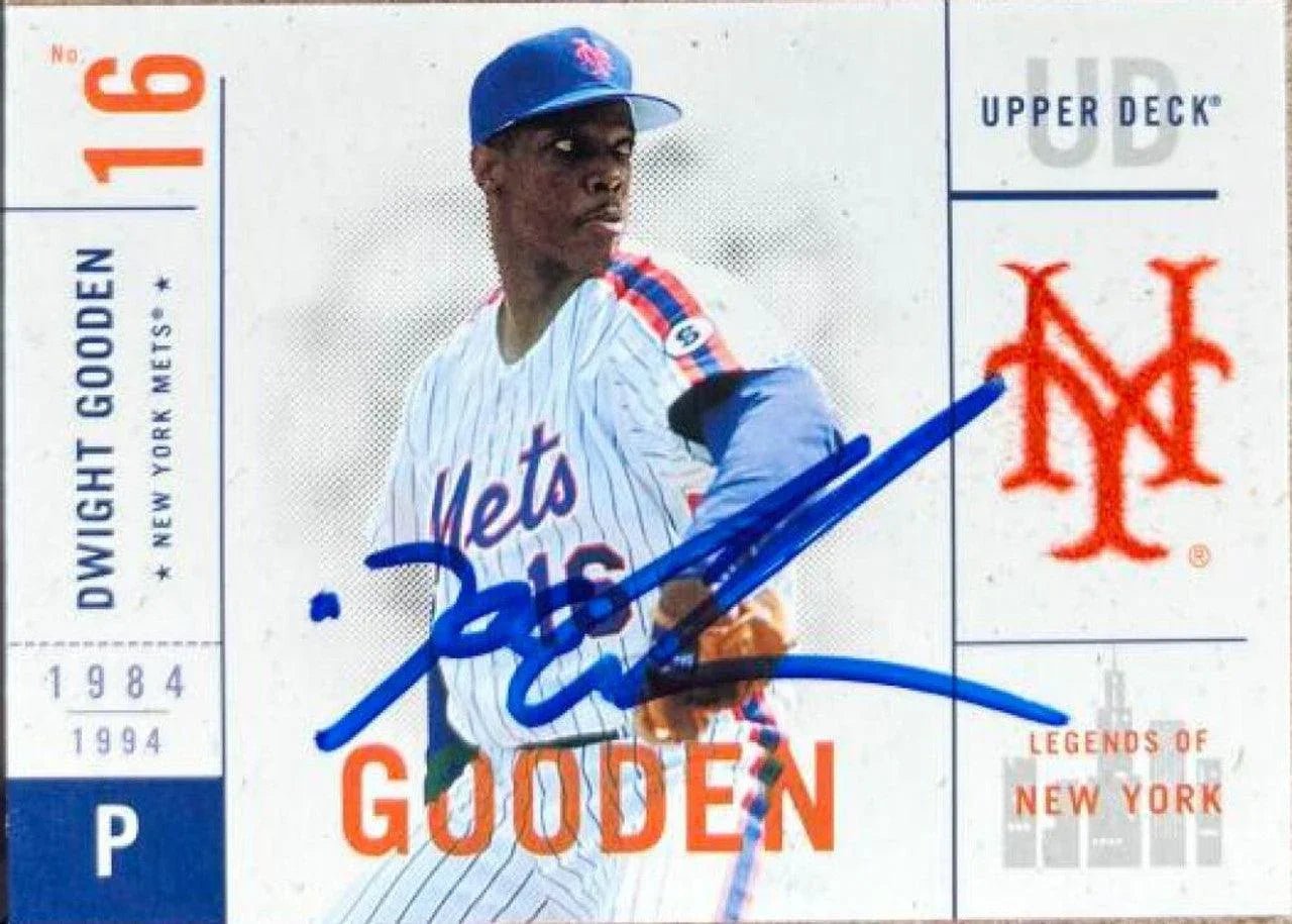 Dwight Gooden Signed 2001 Upper Deck Legends of New York Baseball Card - New York Mets #77