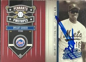 Dwight Gooden Signed 2004 Donruss Leather & Lumber Pennants/Pinstripes Baseball Card - New York Mets - PastPros