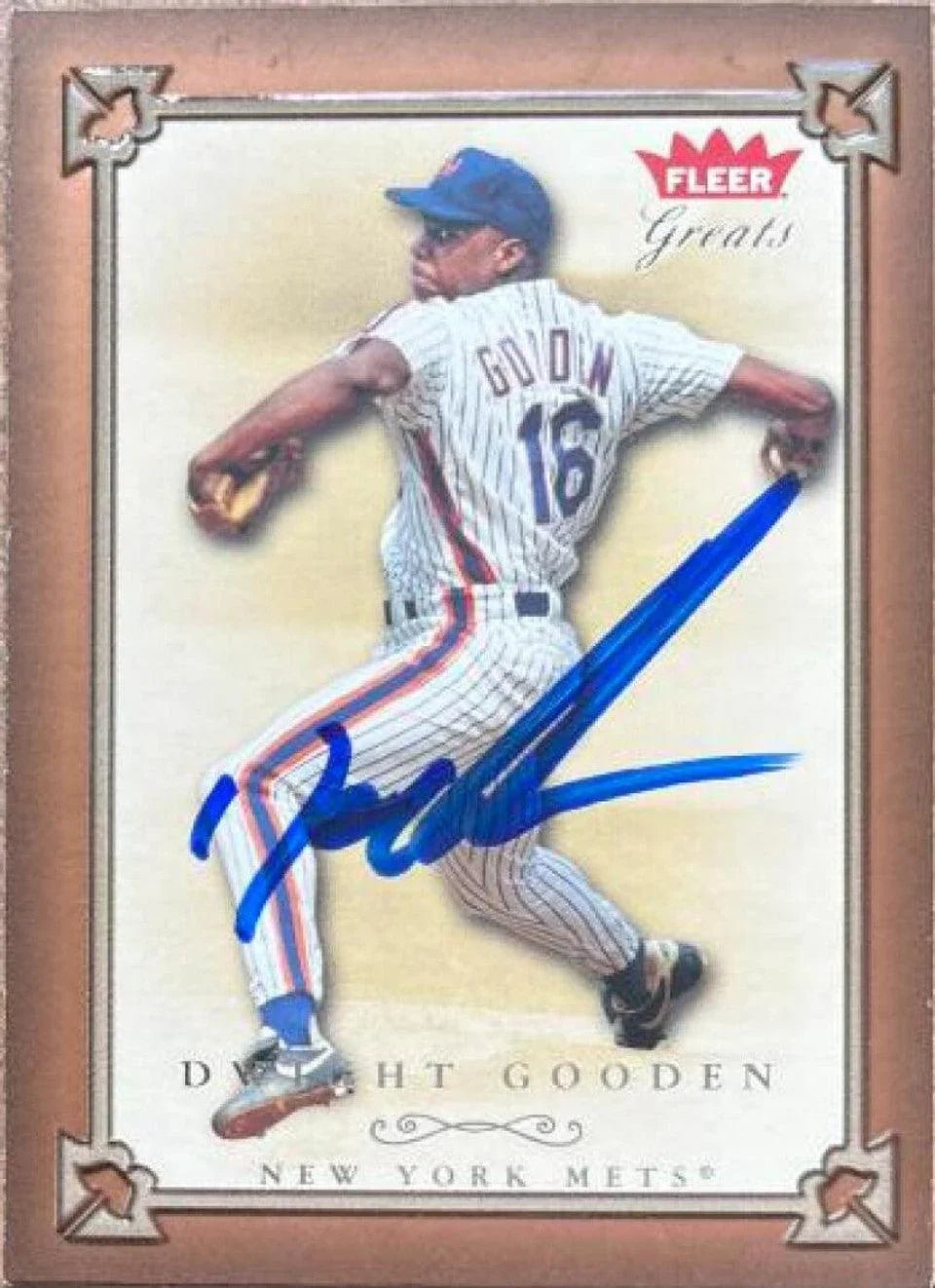 Dwight Gooden Signed 2004 Fleer Greats of the Game Baseball Card - New York Mets