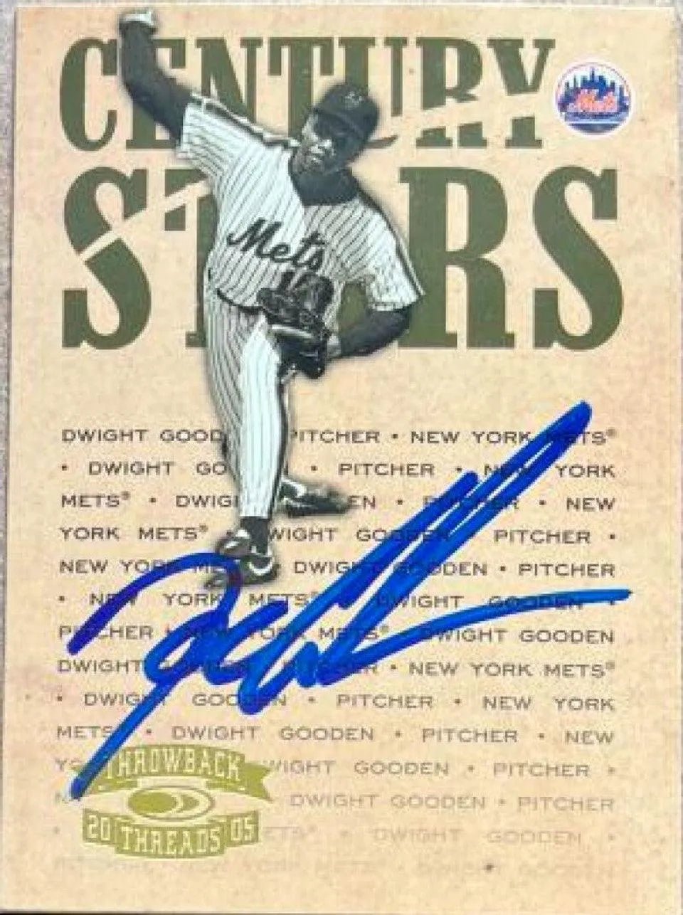 Dwight Gooden Signed 2005 Donruss Throwback Threads Century Stars Baseball Card - New York Mets