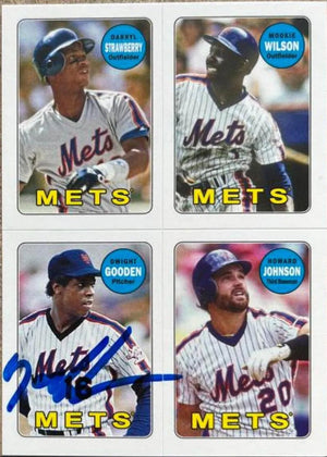 Dwight Gooden Signed 2013 Topps Archives (1969 Topps 4-in-1 Sticker) Baseball Card - New York Mets