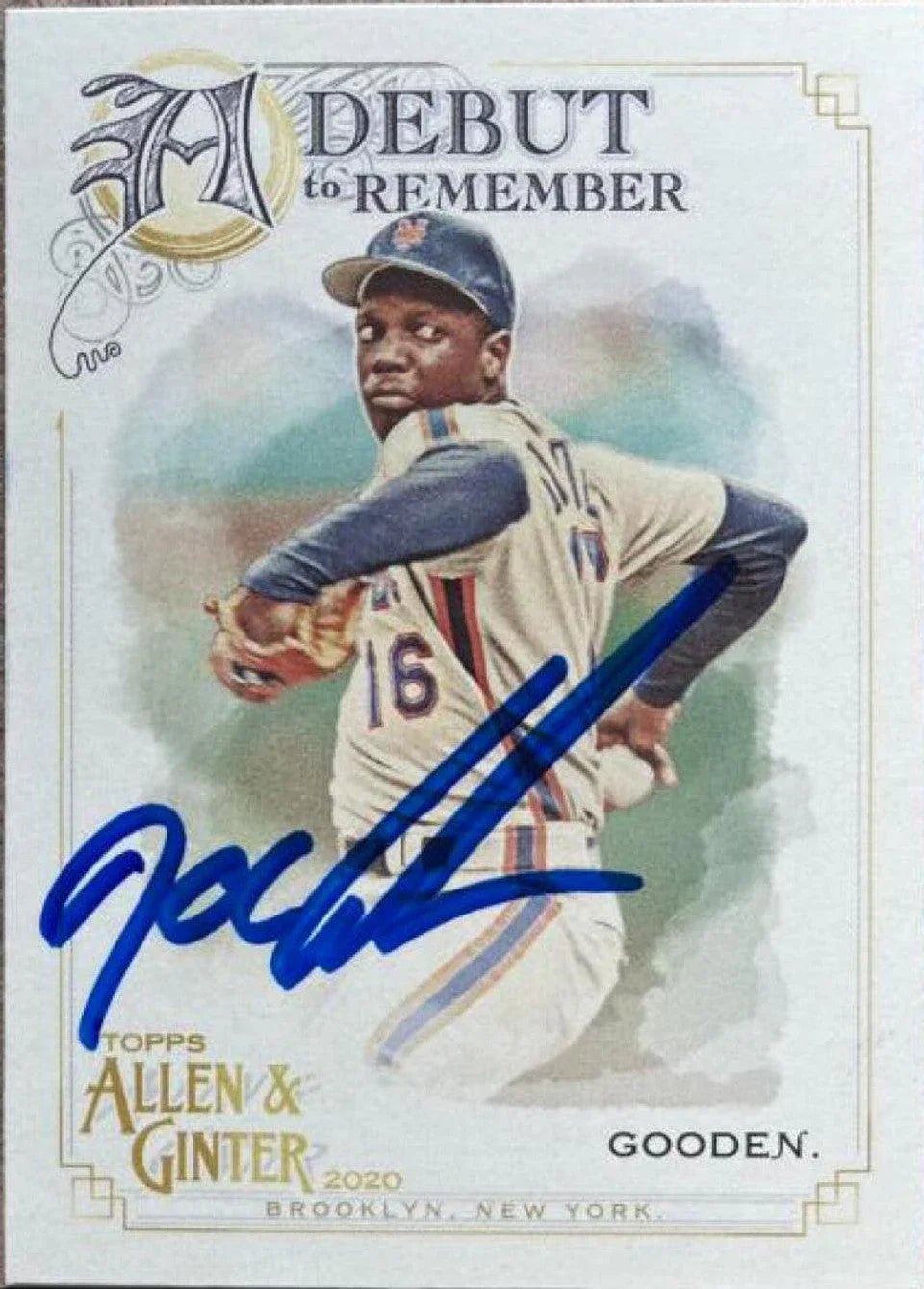 Dwight Gooden Signed 2020 Allen & Ginter Debut to Remember Baseball Card - New York Mets