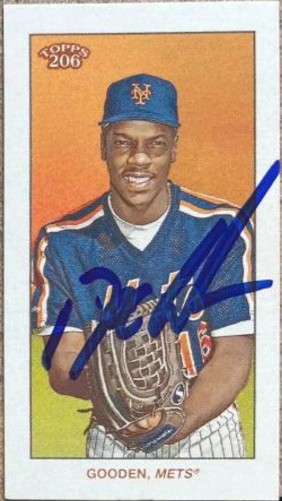 Dwight Gooden Signed 2021 Topps 206 Baseball Card - New York Mets