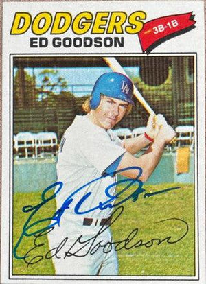 Ed Goodson Signed 1977 Topps Baseball Card - Los Angeles Dodgers - PastPros