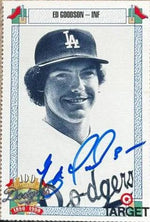 Ed Goodson Signed 1990 Target Baseball Card - Los Angeles Dodgers