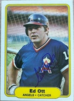 Ed Ott Signed 1982 Fleer Baseball Card - California Angels - PastPros
