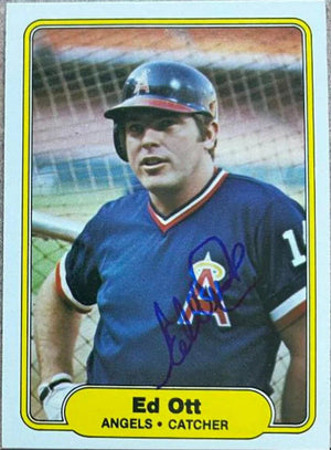 Ed Ott Signed 1982 Fleer Baseball Card - California Angels - PastPros