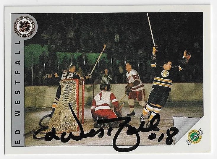 Ed Westfall Signed 1991 - 92 Ultimate Original Six Hockey Card - Boston Bruins - PastPros