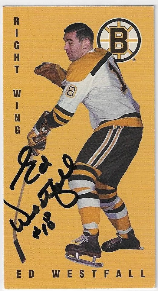 Ed Westfall Signed 1994 - 95 Parkhurst Tall Boys Hockey Card - Boston Bruins - PastPros