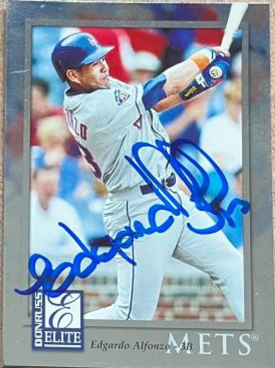 Edgardo Alfonzo Signed 1998 Donruss Elite Baseball Card - New York Mets