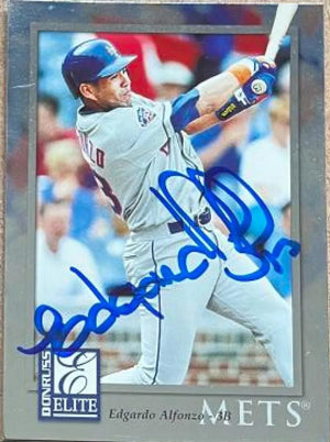 Edgardo Alfonzo Signed 1998 Donruss Elite Baseball Card - New York Mets