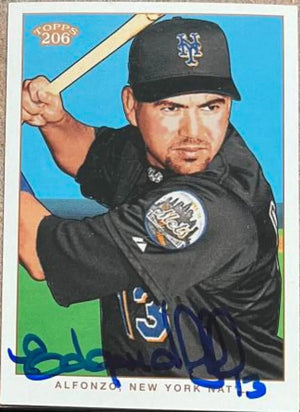 Edgardo Alfonzo Signed 2002 Topps 206 Baseball Card - New York Mets