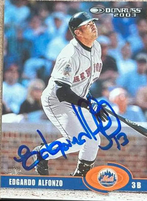 Edgardo Alfonzo Signed 2003 Donruss Baseball Card - New York Mets - PastPros