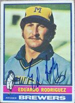 Eduardo Rodriguez Signed 1976 Topps Baseball Card - Milwaukee Brewers - PastPros