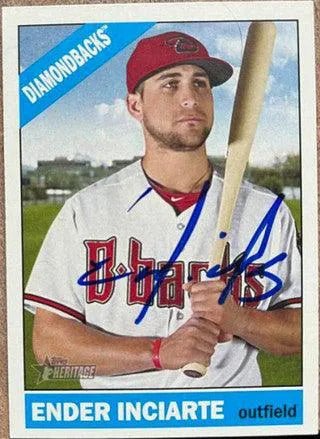 Ender Inciarte Signed 2015 Topps Heritage Baseball Card - Arizona Diamondbacks