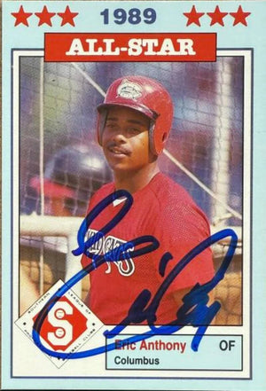 Eric Anthony Signed 1989 Jennings Southern League All-Stars Baseball Card #3
