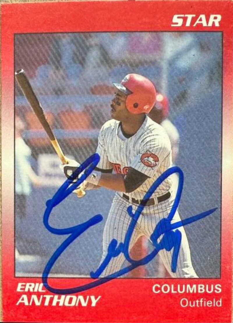 Eric Anthony Signed 1989 Star Baseball Card #1