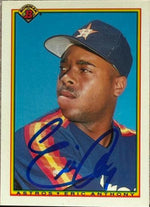 Eric Anthony Signed 1990 Bowman Tiffany Baseball Card - Houston Astros #81 RC