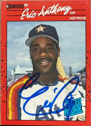 Eric Anthony Signed 1990 Donruss Baseball Card - Houston Astros #34 RR, RC