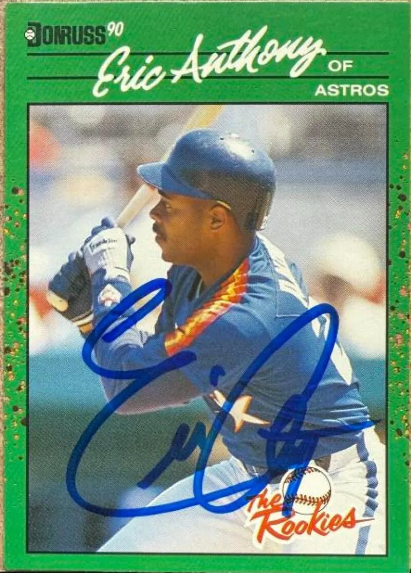 Eric Anthony Signed 1990 Donruss The Rookies Baseball Card - Houston Astros #49