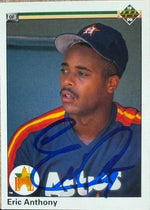 Eric Anthony Signed 1990 Upper Deck Baseball Card - Houston Astros #28 SR, RC