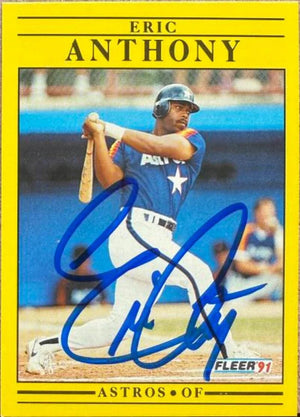 Eric Anthony Signed 1991 Fleer Baseball Card - Houston Astros #498