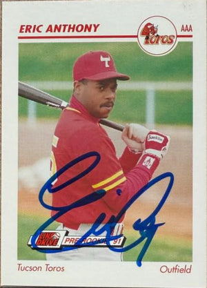 Eric Anthony Signed 1991 Line Drive AAA Baseball Card #602