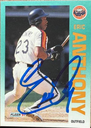 Eric Anthony Signed 1992 Fleer Baseball Card - Houston Astros #424