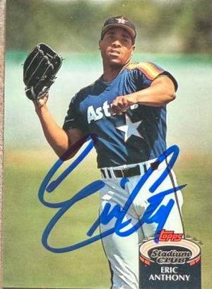 Eric Anthony Signed 1992 Stadium Club Baseball Card - Houston Astros #575