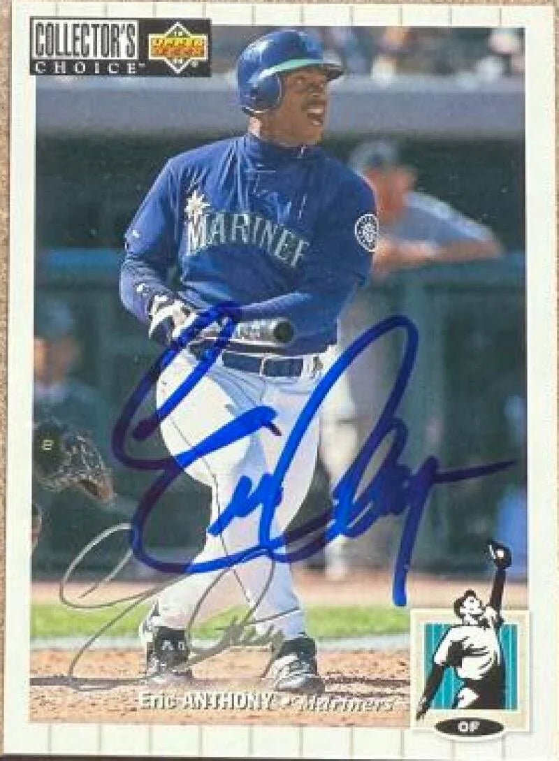 Eric Anthony Signed 1994 Collector's Choice Silver Signature Baseball Card  - Seattle Mariners #411