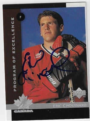 Eric Chouinard Signed 1997-98 Upper Deck Program of Excellence Hockey Card - Team Canada
