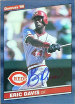 Eric Davis Signed 1986 Donruss Baseball Card - Cincinnati Reds #164