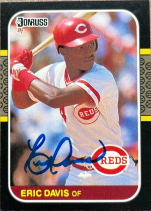 Eric Davis Signed 1987 Donruss Baseball Card - Cincinnati Reds #265