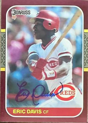 Eric Davis Signed 1987 Donruss Opening Day Baseball Card - Cincinnati Reds